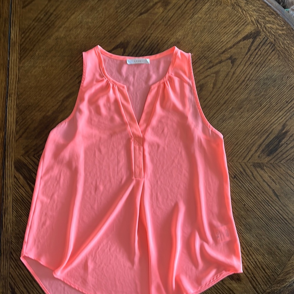 Lush ladies sheer sleeveless tank neon